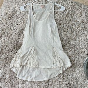 Off white high low tank top